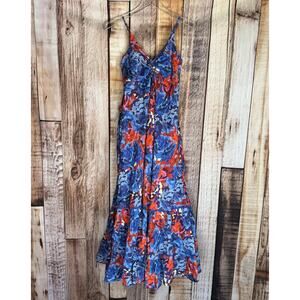 Ro’s Garden Tatiana Maxi Dress Garden Bloom Cotton Boho Resort Cruise Summer XS